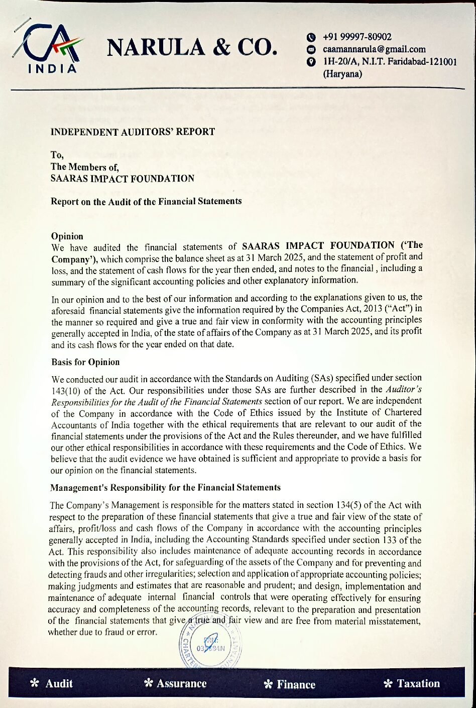 Report on the Audit of the Financial Statements